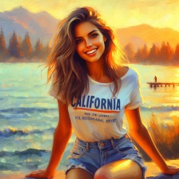 California Lake T-Shirt And Denim Art Collection